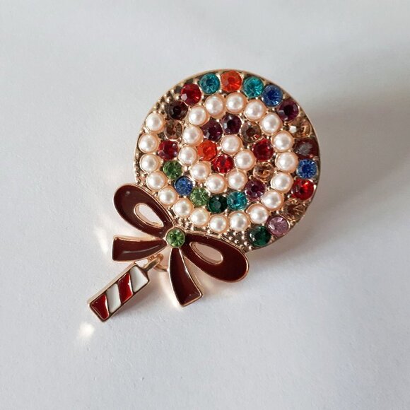 NWOT C&C rainbow gem & pearl lollipop drop earrings - Picture 8 of 9